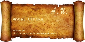 Antal Ulrika névjegykártya
